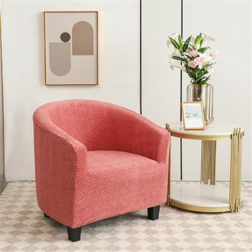 Highdi Sesselbezug Stretch Weich Chenille-Stoff Sesselüberwurf Clubsessel Sesselhusse - Waschbar Universal Sesselschoner mit Armlehnen für Clubsessel, Cocktailsessel (Rot)