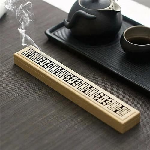 XFLYP Bruciatore per Lncenso in Legno con Squisito Coperchio, con Squisito Coperchio, Ornamento per Aromaterapia, Decorazioni per la Casa Yoga Rilassante