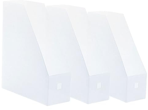 AOKWAWALIY 3 cajas de almacenamiento de archivos, estante de documentos, estante vertical para carpetas de archivadores, carpetas de archivos, organizador de escritorio, organizador de plástico,