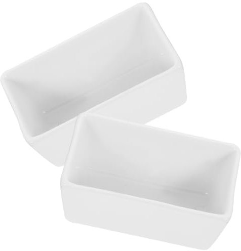 ABOOFAN White Ceramic Sugar Packet Holder 2pcs Porcelain Condiment Bag Bowl Tea Packet Storage Container Dispenser Salt Shaker Tea Bag Bowl for