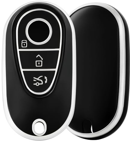 OFF WE GO Schlüsselhülle für Mercedes Benz C-Klasse W206 S-Klasse W205 GLC | Autoschlüssel Hülle für X254 EQS V297 EQE V295 TPU Gehäuse Cover Präzise Passform, Signalfreundlich, Kratzfest