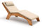 Mobili Fiver, Lettino Chaise Longue in Legno con Cuscino, Elena, Colore Teak, Made in Italy