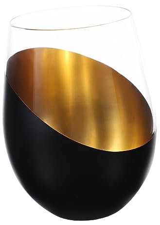 FUNOMOCYA Bicchiere Da Vino e Whiskey Senza Stelo in Vetro Trasparente Design Inclinato Elegante Per Cocktail Per Casa Ristorante e Ufficio Resistente e Confortevole Da Impugnare