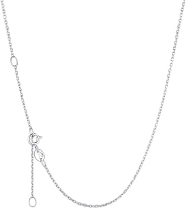 ChicSilver Collar Plata 925 Mujer 1.1mm Cadena Fina para Colgante 55cm