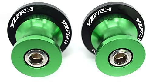YULEGUDI Schwingenschutz Montageständer Für Y&amaha YZF R3 YZFR3 2015 CNC Aluminium Motorrad Zubehör Schwingenschieber Spulen 6MM Ständer Schrauben(Green)