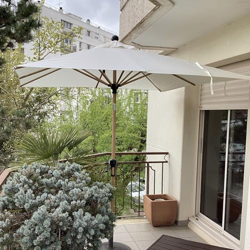 PURPLE LEAF Parasol De Jardin Exterieur 2 x 2 m en Teck Carré Crème