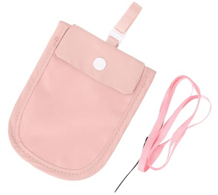 Akozon Undercover Bra Wallet Lanyard, Versteckte Reisetasche, Staufach für Kreditkarten, Geld, Wertsachen mit Wasserdichter Funktion (PINK)