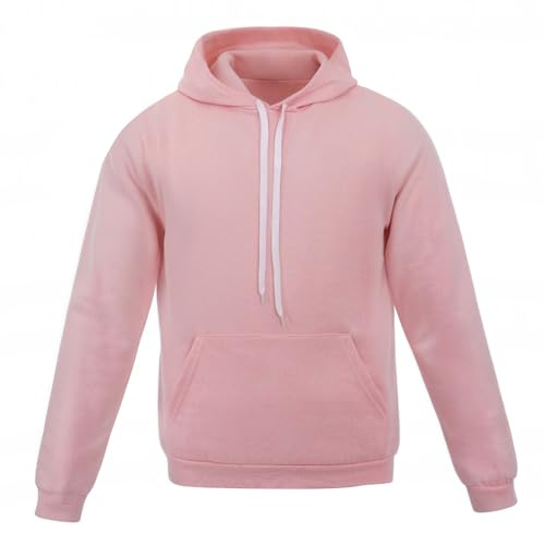Sudadera Premium con Capucha Mujeres y Hombres Talla Unisex Deportivo para Invierno algodón clásico （XL Rosa）