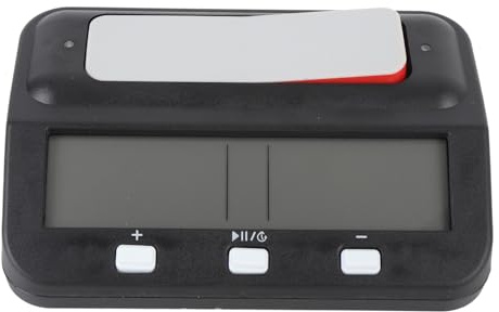 Reloj de Ajedrez Digital, Pantalla LCD Reloj de Ajedrez Temporizador de Ajedrez Digital Profesional para Juegos de Mesa Temporizador con Función de Alarma y Recompensa Retrasada,
