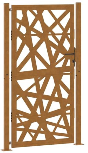 vidaXL Porte de Jardin Acier résistant aux intempéries Design lumière, Porte de clôture, Porte extérieure, Porte en métal, Porte de sécurité