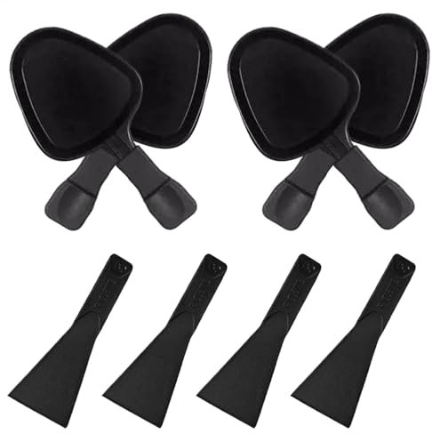 Raclette Grill, 4 sartenes antiadherentes para barbacoa, juegos de queso raclette, sartén multiusos para huevos con espátula, para fiestas familiares