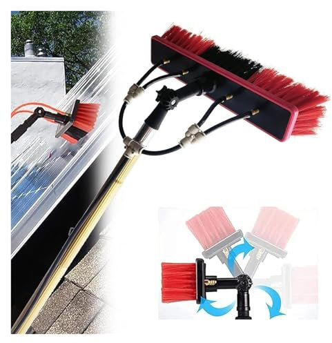 IEOWY Water Fed Pole Kit, Water Fed Telescopic Brush, Water Fed Brush Water Fed Pole Kit Window Cleaning Pole Water/Hose Fed Pole Window Cleaning Brush Equipment