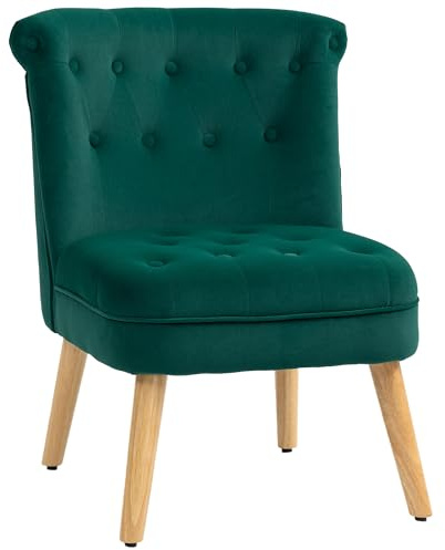 HOMCOM Fauteuil pour Salon et Salle à Manger, rembourré, Vert
