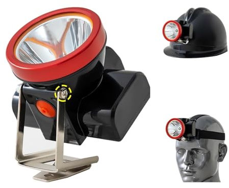 117/5,000 Lampe frontale de mineur à LED Lampe frontale de mine à LED ultra-lumineuse, lampe de mineur rechargeable, casque de sécurité, lampe frontale de mine de charbon antidéflagrante, pour le ca