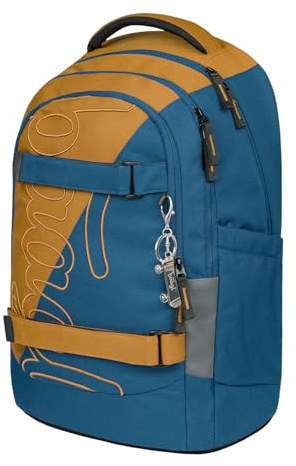 Baagl Schulrucksack Jungen Mädchen Skate Max Skateboard Rucksack 30 l Duo | Ein geräumiger & ergonomischer Kinderrucksack für Teenager mit Laptopfach und Brustgurt bietet Stauraum für die Schule.