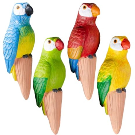 Yhsioaklo Arrosage des, 4 pièces arroseurs en terre cuite avec pointes autorisées, arrosage automatique lent libération des, pot de fleurs perroquet pour jardin intérieur