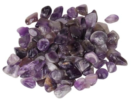 TOBBOMEY Lot De 4 Gravier D'améthyste Violet Naturel 100g par Set Cristaux Polis Pierre D'améthyste pour Aquarium Décoration Jardin Usage Jardinage