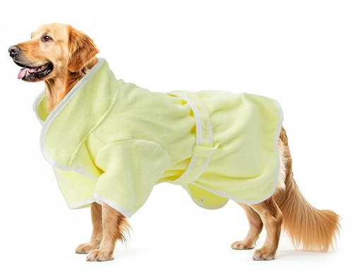 GoaePode Hundebademantel Verstellbarer Mikrofaser-Hundetuchmantel Saugfähiger und schnell trocknender Hundemantel mit Riemen und Schnalle zum Baden und Schwimmen (XL)