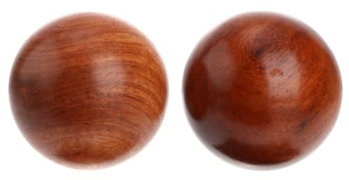GANAZONO Massagekugeln Holz 2 Stück Runde Handbälle Für Meditation Und Handbewegungsförderung Bei Verspannungen Und Stressabbau