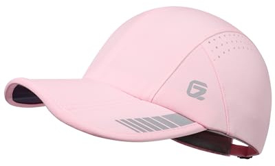 GADIEMKENSD Cappellino Sportivo Pieghevole UPF 50+ con Dettaglio Riflettente, Cappello da Corsa ad Alte Prestazioni in Mesh Traspirante Dri Fit per Golf, Tennis, Allenamento, Rosa M