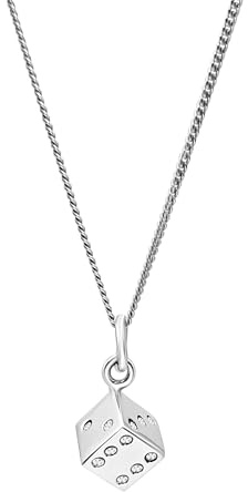 925 sterling silver tärning hänge kedja halsband - tunna kantsten 3D fyrkantiga kub halsband för kvinnor Minimalistisk unik gåva Her Lucky Charm Bröllopssmycken