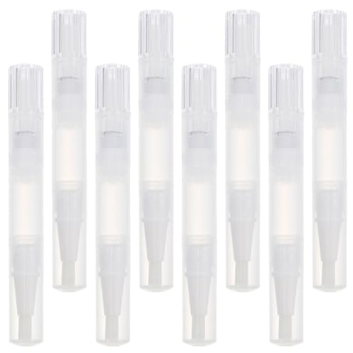 MAGICLULU Bolígrafos Vacíos para Aceite de Cutículas 8 Piezas 1.4ml, Plástico Pp, Fácil Recarga y Transporte para Uso en Nail Art