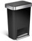 simplehuman CW1385CB 45 Liter, rechteckiger Treteimer mit Beutelfach, Mülleimer Küche, schwarzer Kunststoff, 5 Jahre Garantie