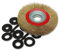Brosse Circulaire en Acier Diamètre 200mm , Brosse Métallique Ronde Plate avec 10 Anneaux adaptateurs trou 13mm 16mm 22mm 25mm pour touret à meuler, Meuleuse d'établi, Poncer/Nettoyer/Meuler/Décaper
