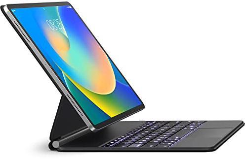 runelk Funda de teclado para iPad Air 13 2024 y iPad Pro de 12.9 pulgadas 2022-6ª/2021-5ª/2020-4ª/2018-3ª generación - Funda magnética para teclado con trackpad multitáctil - Soporte voladizo flotante