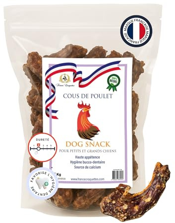 Cous de Poulet pour Chien 500g – friandises Naturelles croustillantes Riches en protéines – digestibles et Faibles en Calories – sans additifs – récompense Saine – Toutes Races et âges