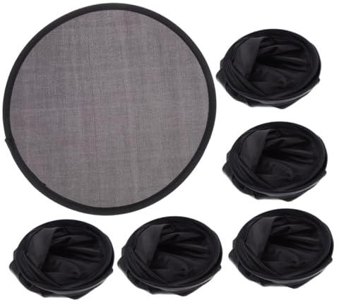 INOOMP Faltfächer Handfächer Rund Faltbar 6 Stück Schwarz Klein Tragbar für Sommer Reisen Hochzeit Dekoration Kinderspielzeug Outdoor Partys Festivals