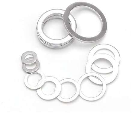 DEPYEE 10/20/50 Stück M4 M5 M6 M8 M10 M12 M14 M20 M22 M24 M26 Aluminium Flachdichtung Unterlegscheibe Dichtringe Mutter und Schraube Set Ringdichtung(M22x28x1.5mm,50Pcs)