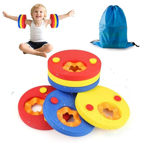 Tutukyle Manguitos Piscina para NiñoS- 6PCS Bebé Flotadores de Piscina Espuma, EVA Dolphin Manguitos Niños, Piscina Discos Flotadores con Bolsa de Almacenamiento Portátil, para Niños de 2-6 años