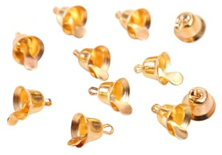 BAZEITFLOW 20 Piezas Campanas Navideñas Pequeñas de Metal Dorado Campanas Artesanales para Decoración de Árbol Navidad Manualidades DIY Joyas Colgantes