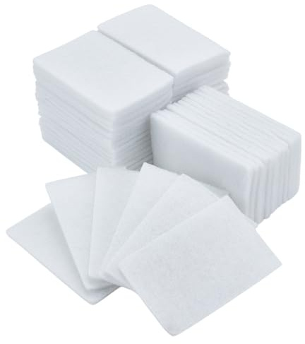 GOMAKERER 50 Pcs White Scrubbing Pad, 3.9 x 5.9 Inch Non Scratch Scouring Pads Reusable Scouring Pads for Woodworking Polishing Home Cleaning Use