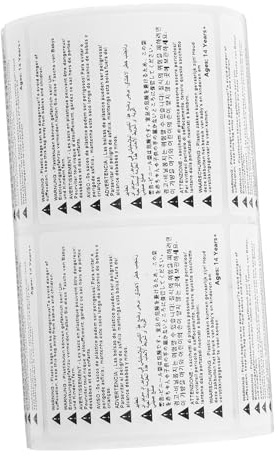 SEWACC Suffocation Warning Labels 50x50mm Self-Adhesive Safety Stickers 500pcs Multilingual Packaging Warning Signs for Shipping Bags and Boxes, Child Choking Hazard Labels for Ages 14