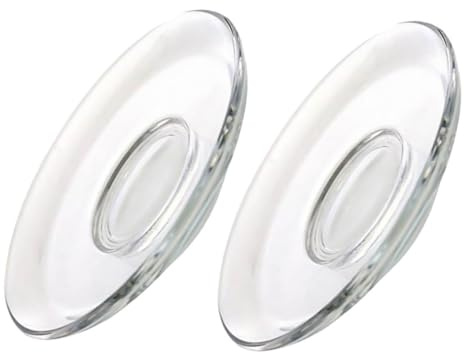 TOYANDONA 2 Pezzi Piattini Rotondi in Vetro Trasparente da Sottobicchieri per Tazza da tè Resistenti Graffi Acqua e Calore Leggeri e Facili da Pulire per Uso Domestico e Riutilizzabile