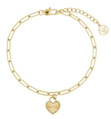 PAUL VALENTINE - Damen Armband Edelstahl - mit Zirkonia Stein - Herz Anhänger