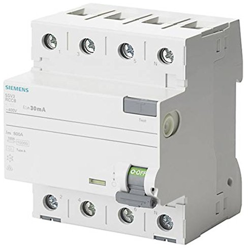 Siemens - Fehlerstromschutzschalter 70, Klasse A, 4 Module, 4-polig, 40 A, 30 mA