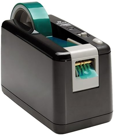 START International ZCM0800-WT-EU Elektrischer, Batteriebetriebener Bandabroller, max. Bandbreite 25 mm, 3 voreingestellte Schnittlängen, Schwarz