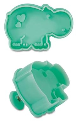 Staedter Cortador de Galletas con expulsor de hipopótamo, 6 cm, Color Turquesa, 6 x 30 x 30 cm