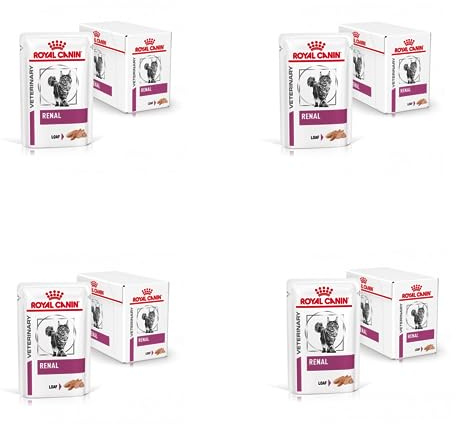 Royal Canin Veterinary Renal Beef | 4er Pack | 4 x 12 x 85 g | Diät-Alleinfuttermittel für ausgewachsene Katzen | Zur Unterstützung bei Nierenproblemen | Im Frischebeutel