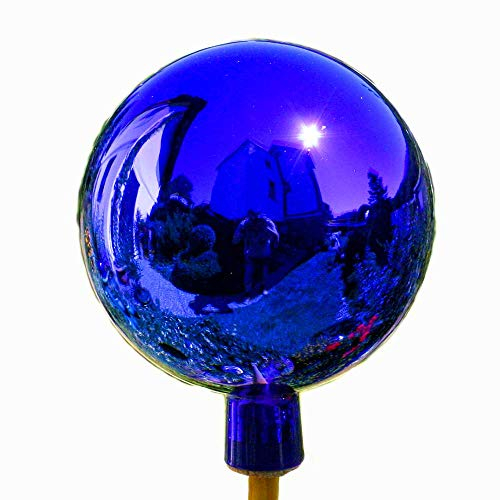 Lauschaer Glaskunst Thüringer Rosenkugel - 12 cm - blau