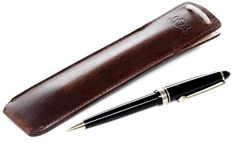 SID & VAIN Etui echt Leder - Federmappe Big Tony - Schlampermäppchen Herren und Damen braun handgefertigt