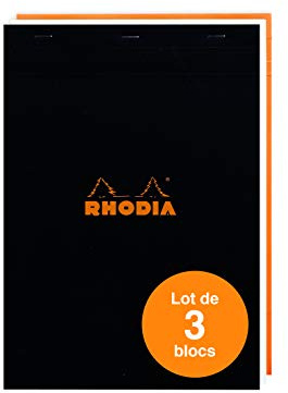Rhodia 182019AMZC 3 Notizblöcke N.18 A4 80 Blatt kariert Farben sortiert