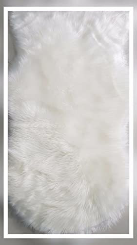 Householdfurnishing Lambskin Sheep Skin 100% Polyester Faux Fur Soft Door Mats Rug (Ivory, 60X110)