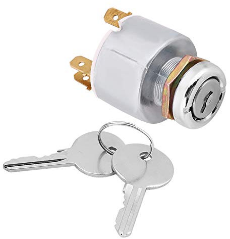 KIMISS Interruttore di avviamento per auto, 12V Universal Car Auto 3 posizioni ON OFF Comandi per interruttori di accensione con 2 chiavi SPB501