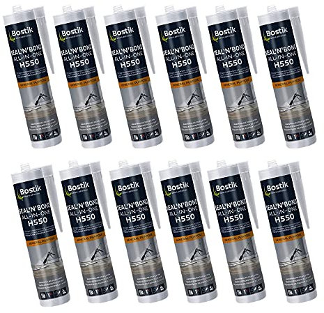 SET 12 Stück Seal'N'Bond Montagekleber Klebstoff Dichtmasse Kartusche Elastisch EPDM Folien290 ML (12 x Schwarz)