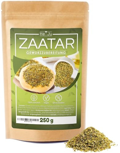 He-Ju Zaatar Gewürz Zubereitung 250 g, vegan, glutenfrei, ohne Zuckerzusatz