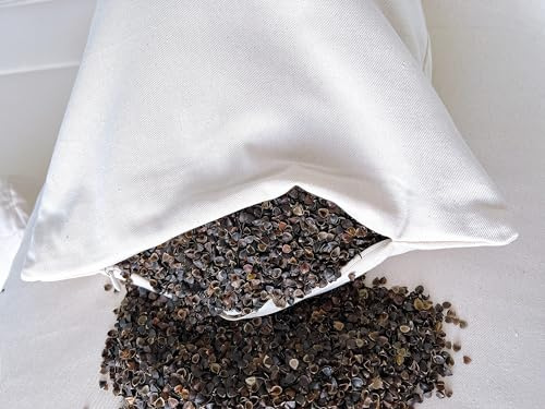 Turmerry Buckwheat Pillow Standard Size 20X26 - USA Origin Hulls - Adjustable Loft and Firmness for Cervical Support for Back and Side Sleepers - Zippered Organic Cotton Cover - Sleeps Cool